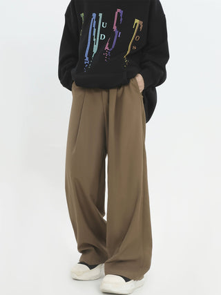 PRLM Pleated Casual Loose Straight Leg Pants KT2701