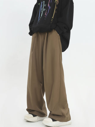 PRLM Pleated Casual Loose Straight Leg Pants KT2701