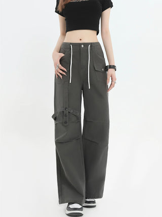 PRLM Pleated Loose Straight Casual Pants KT2702