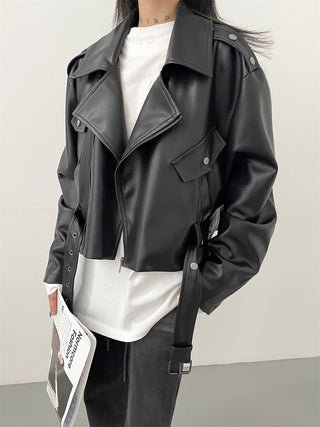 SFS High Street Cropped Leather Jacket KT2605 - KTchic