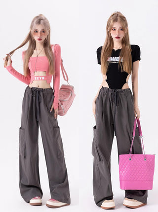 VWP Spice Girl Workwear Thin Wide-leg Pants KT1343