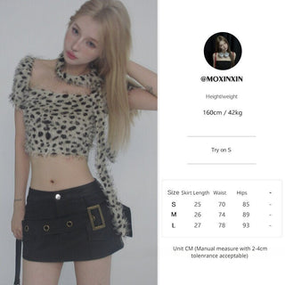 VWP Spice Girls Leopard Print Cropped T-shirt KT1286