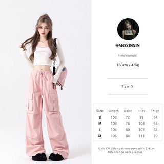 VWP Spicy Girl Streetwear Loose Wide Leg Pants KT1347